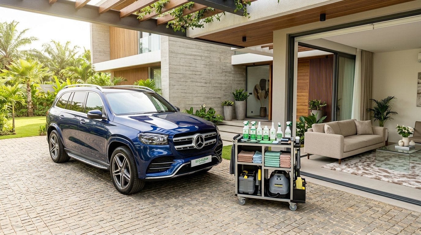 Service de lavage auto et canapés à domicile sans eau Geoshine Abidjan